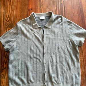 Old Navy Gray Casual Button Down Shirt Soft Cotton Blend XXL